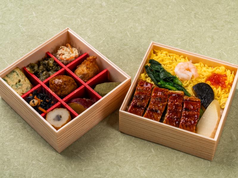 鰻ちらし寿司と彩り9升の二段弁当