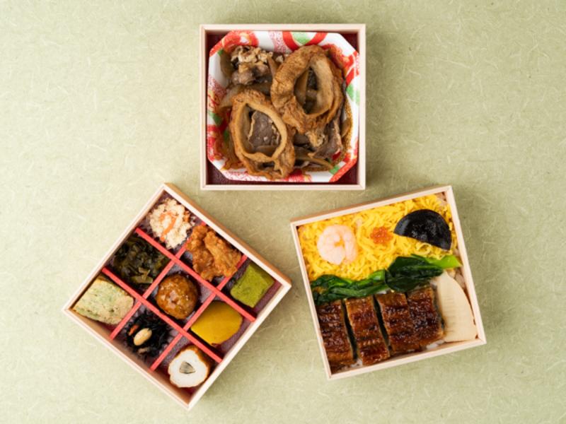 鰻ちらし寿司と彩り9升の三段弁当