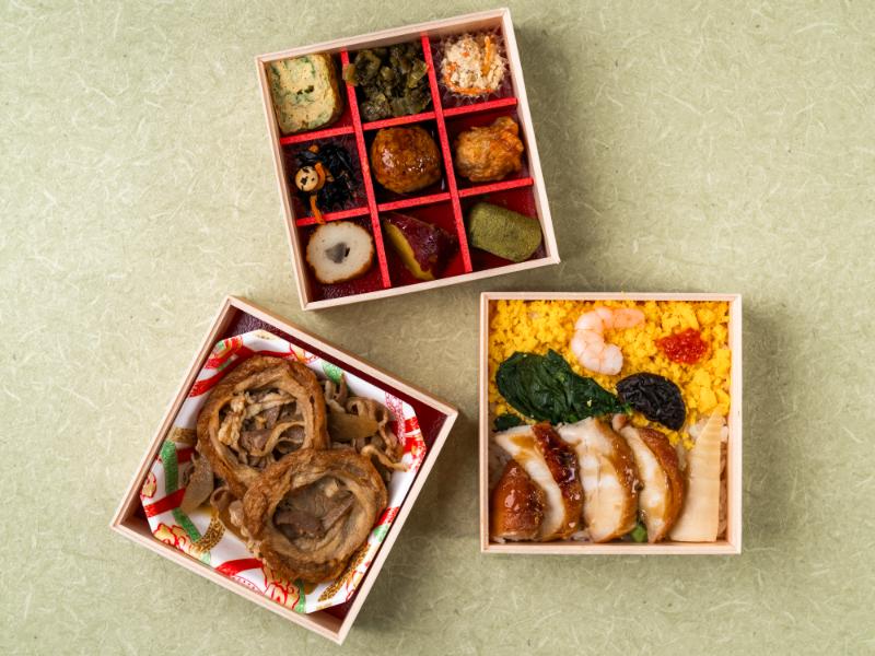 五目ちらし寿司と彩り9升の三段弁当
